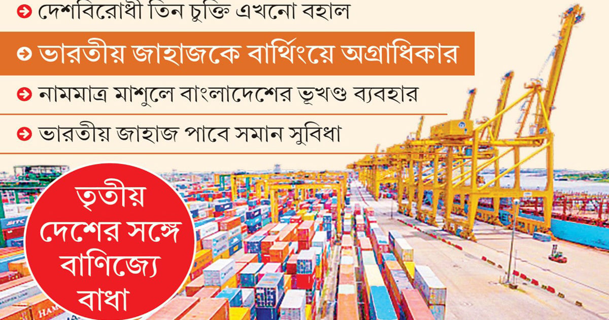 ট্রানজিটের আড়ালে সব বন্দর ভারতের কবজায়