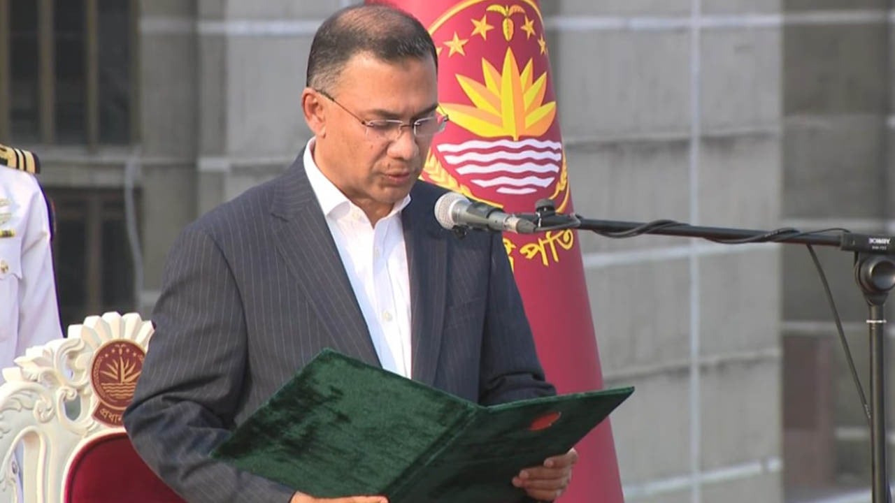 ১১তম প্রধানমন্ত্রী হিসেবে শপথ নিলেন তারেক রহমান