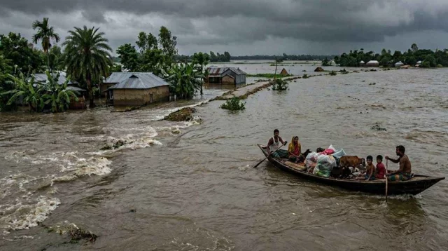 উত্তর-পূর্বাঞ্চলের আট নদীর পানি বিপৎসীমার ওপরে, বন্যার শঙ্কা