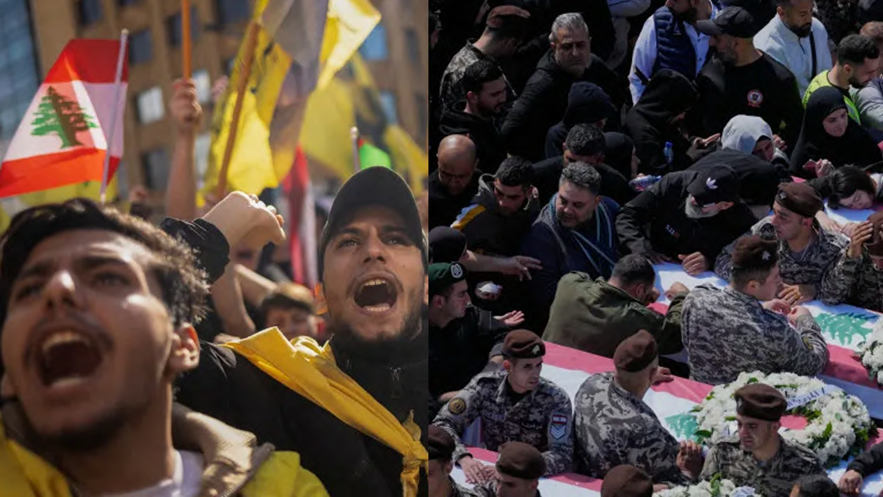 ইসরাইলি হামলা অব্যাহত: লেবাননে বিক্ষোভ ও গণদাফন