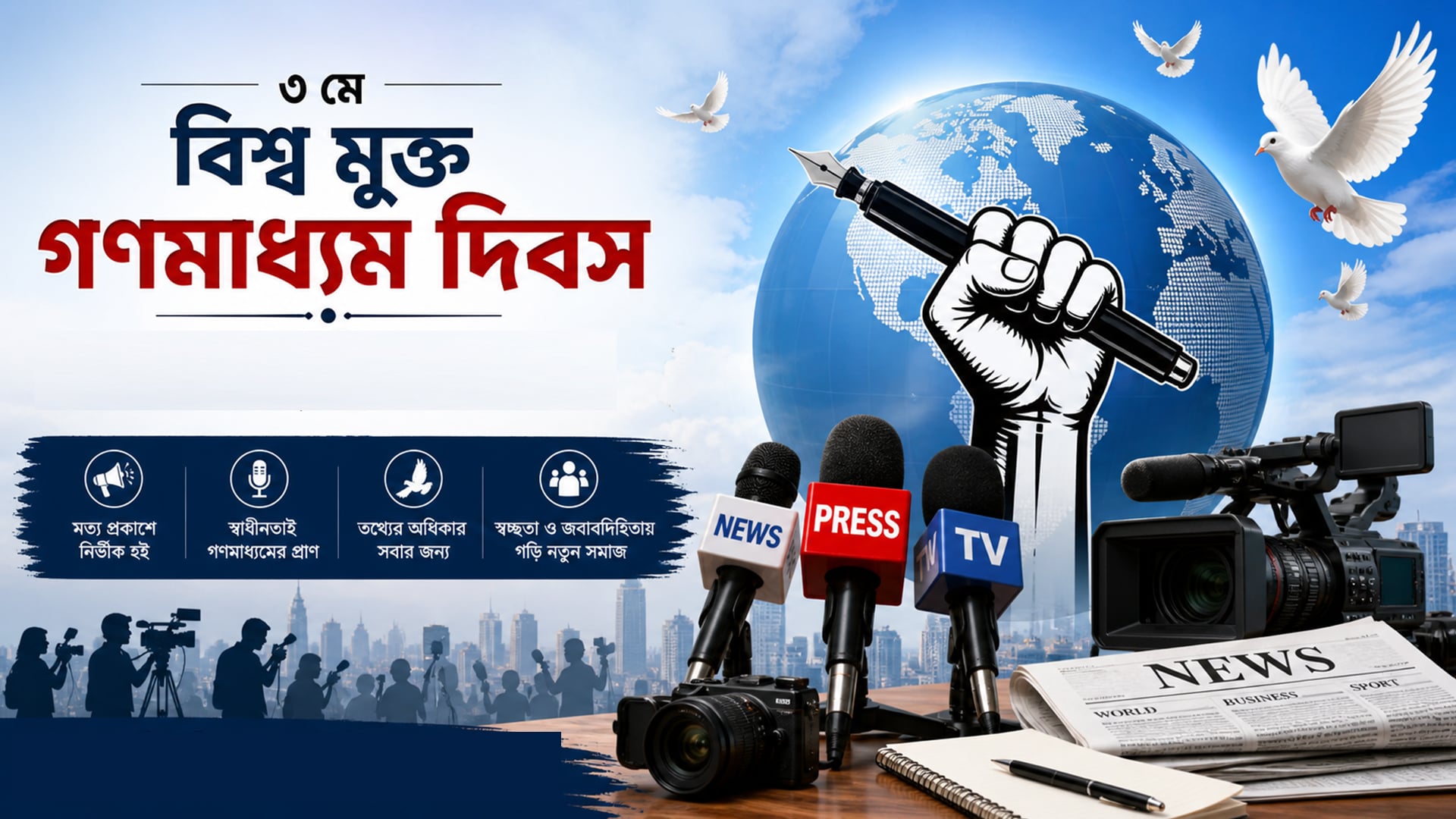 সারা দেশে মুক্ত গণমাধ্যম দিবস পালিত