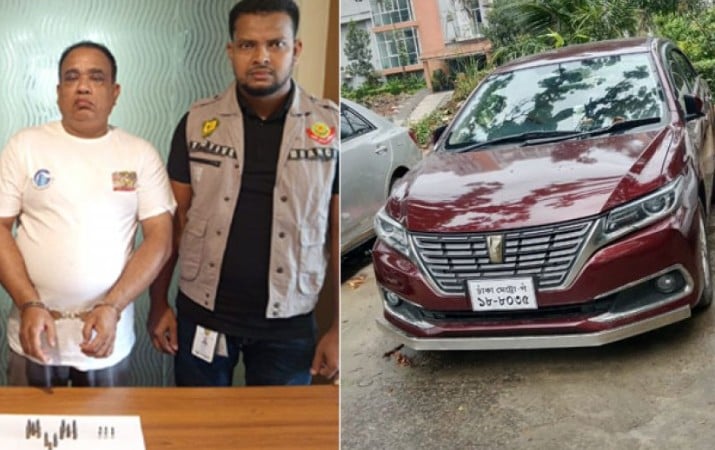 রাজধানীতে ১৮ রাউন্ড অবৈধ গুলিসহ চোরাই গাড়ি উদ্ধার, গ্রেপ্তার ১