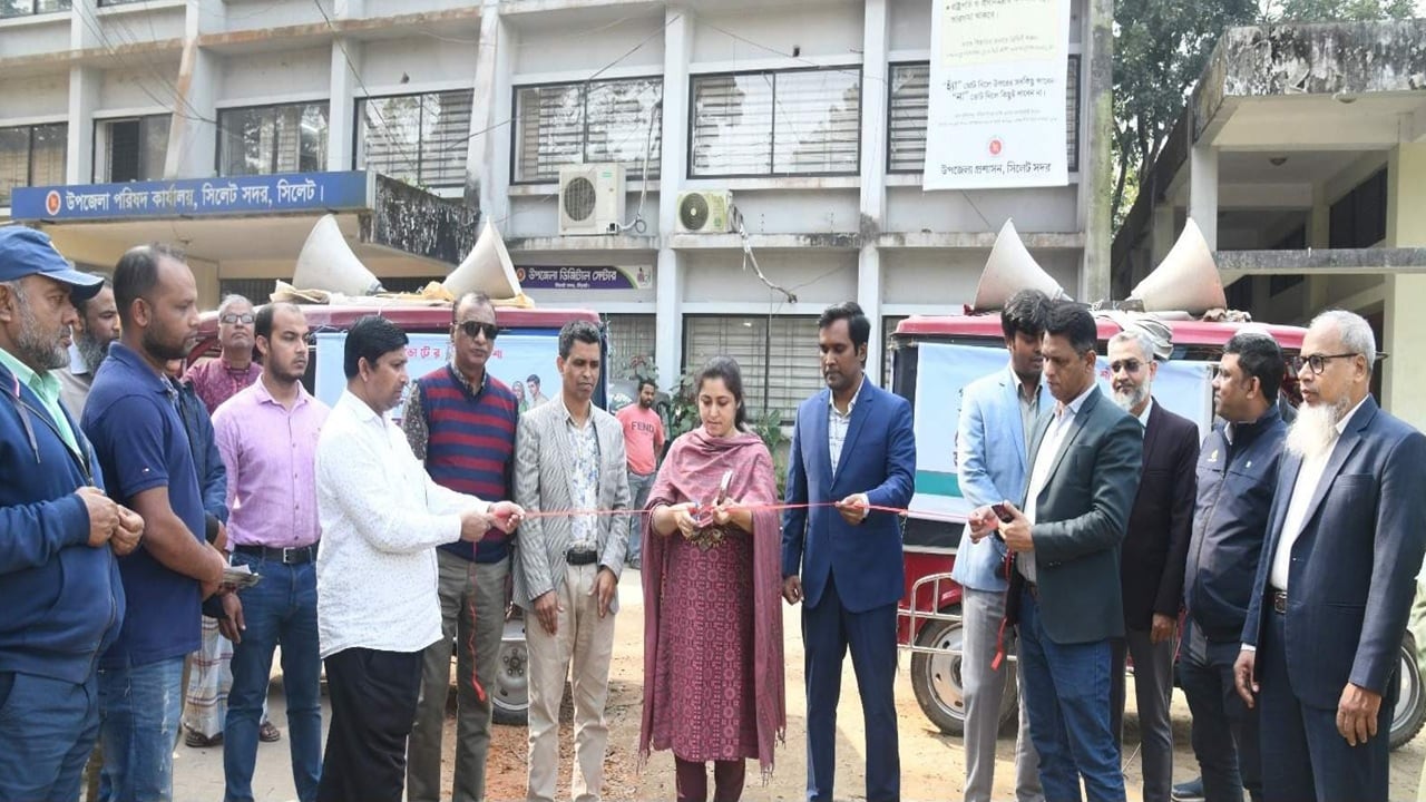 সিলেটে গণভোটের প্রচারণায় ‘ভোটের রিকশা’ উদ্বোধন