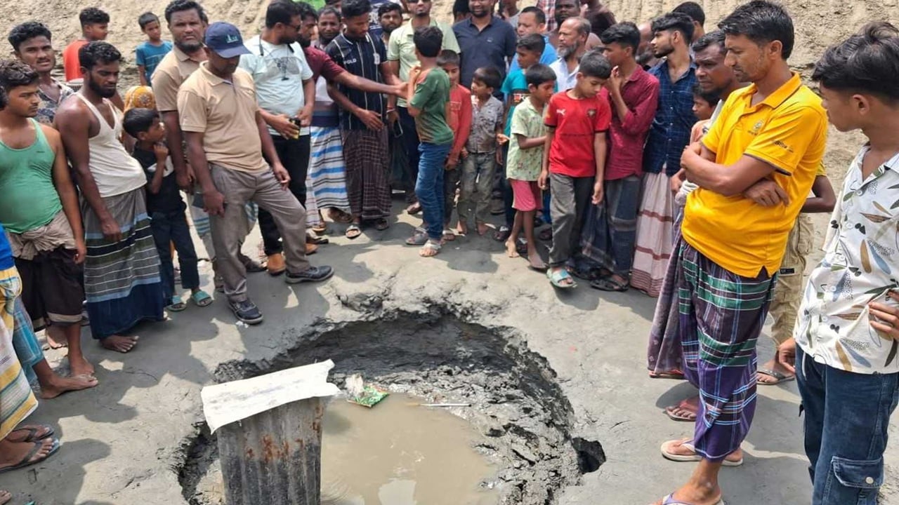 ভোলার চরফ্যাশনে পুকুরে গ্যাসের সন্ধান