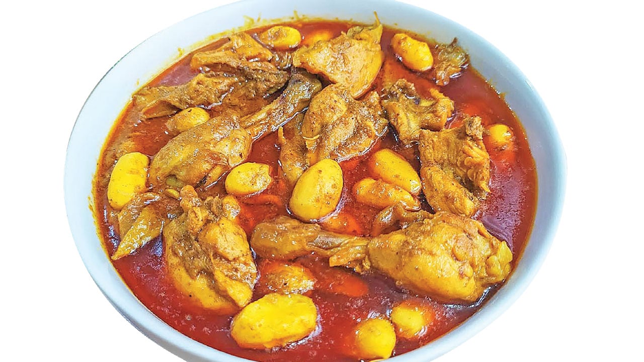 কাঁঠালবিচি ও মুরগির মাংস