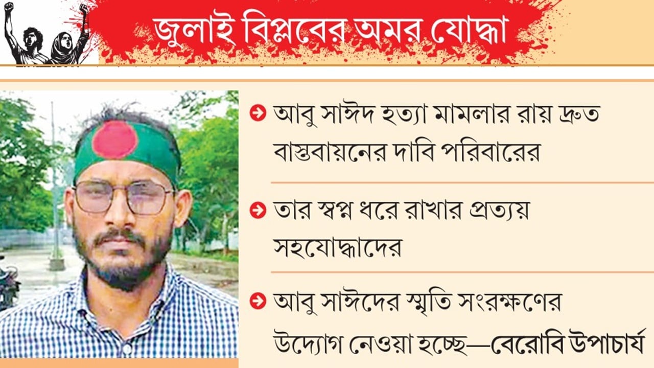 শহীদ আবু সাঈদের কবরের পাশে এখনো অঝোরে কাঁদেন মা