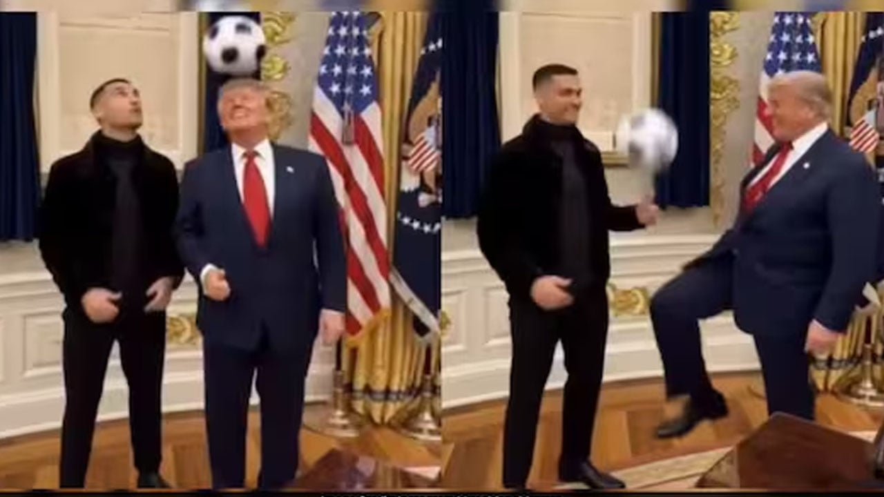 ওভাল অফিসে রোনালদোর সঙ্গে ফুটবল খেললেন ট্রাম্প!
