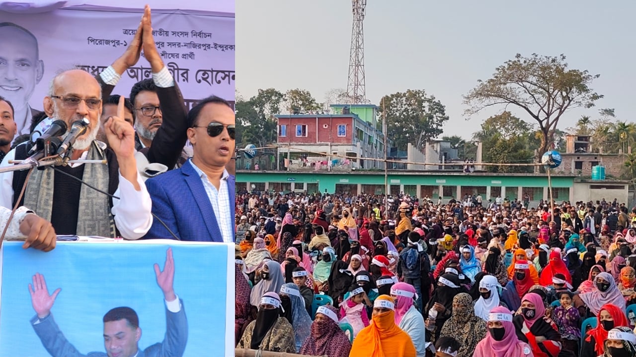 ইন্দুরকানীতে বিএনপি প্রার্থী আলমগীর হোসেনের নির্বাচনি জনসভা