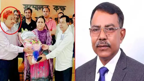বিএনপির এমপিকে যুবলীগ নেতার ফুলেল শুভেচ্ছা, সাধারণ সম্পাদককে শোকজ