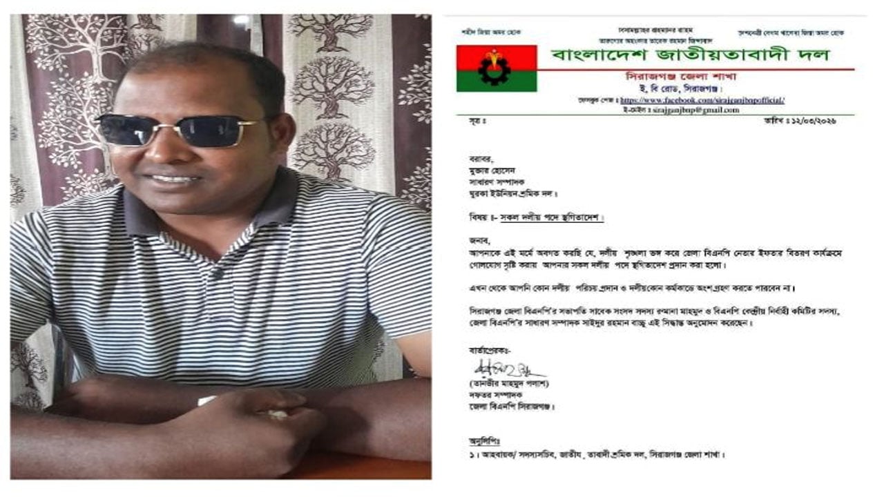 ইফতার বিতরণে বাধা, শ্রমিক দল নেতার পদ স্থগিত