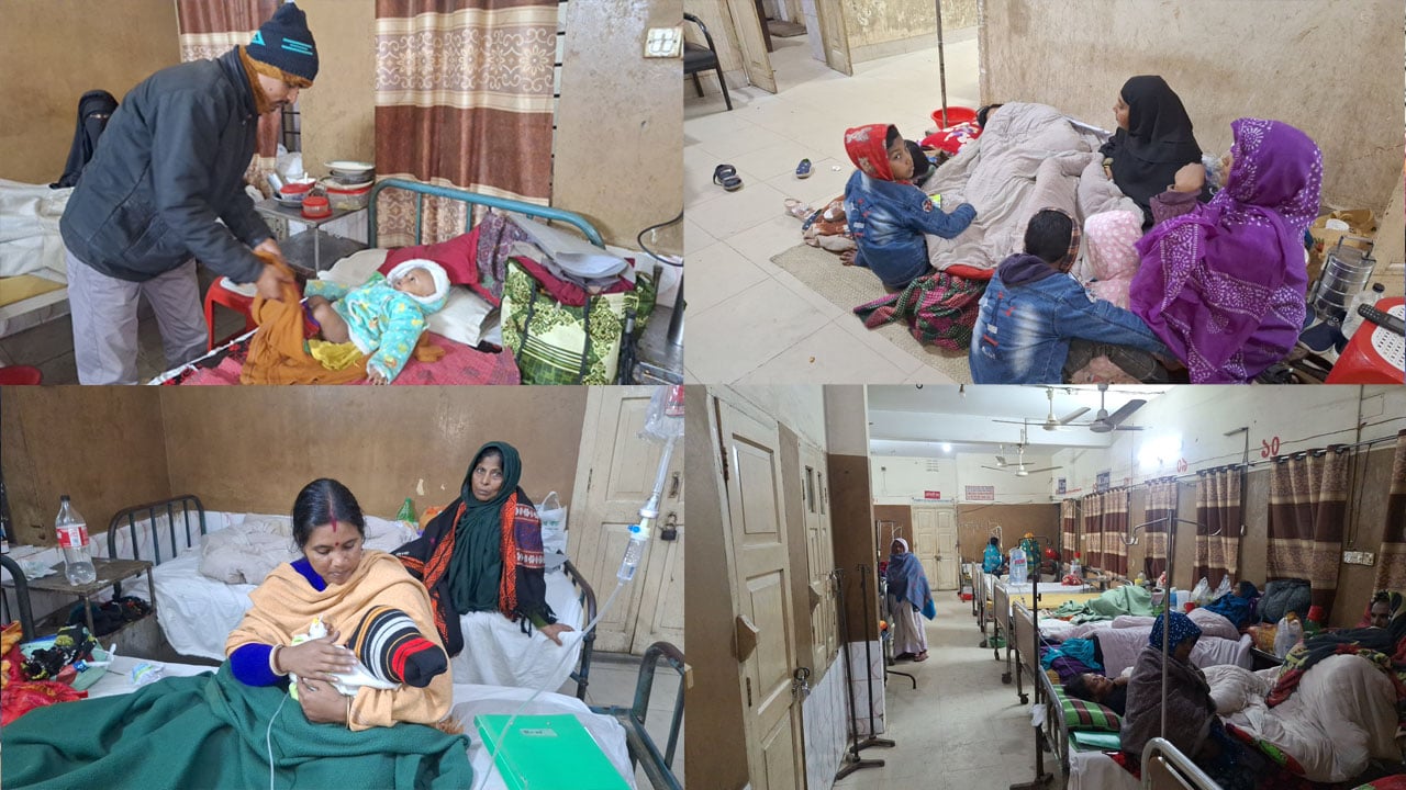 লালপুরে তীব্র শীতে জনজীবন বিপর্যস্ত, হাসপাতালে ভর্তি ২৩ শিশু