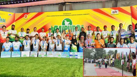 দেশি-বিদেশি প্রতিযোগী নিয়ে রায়পুরায় ম্যারাথন অনুষ্ঠিত