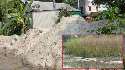 রাতের আঁধারে অবৈধ ভরাট বাণিজ্য যুবদল নেতার, ড্রেজার উচ্ছেদের পর পুনরায় চালু
