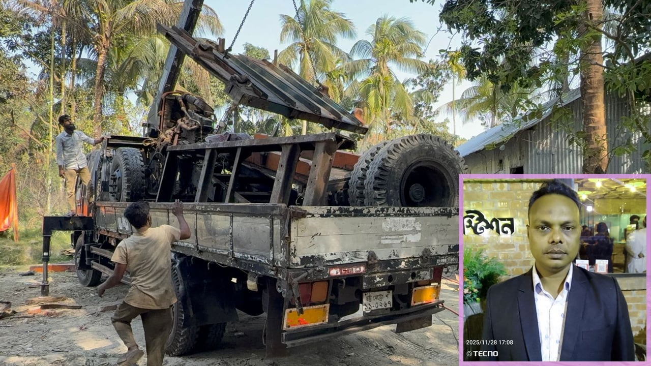 ফেনীতে যুবদল নেতার বাড়ি থেকে চোরাই ট্রাক উদ্ধার
