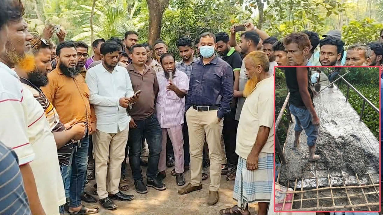 রডের পরিবর্তে বাঁশ দিয়ে ঢালাই করা সেই ব্রিজ ভেঙে ফেলার নির্দেশ