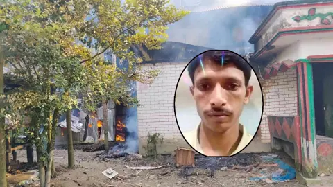 ডোবা থেকে গলাকাটা লাশ উদ্ধার, সন্দেহভাজনের ঘরে আগুন
