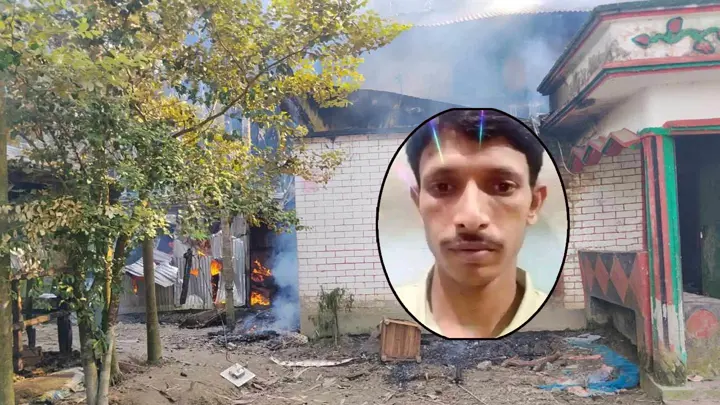 ডোবা থেকে গলাকাটা লাশ উদ্ধার, সন্দেহভাজনের ঘরে আগুন

