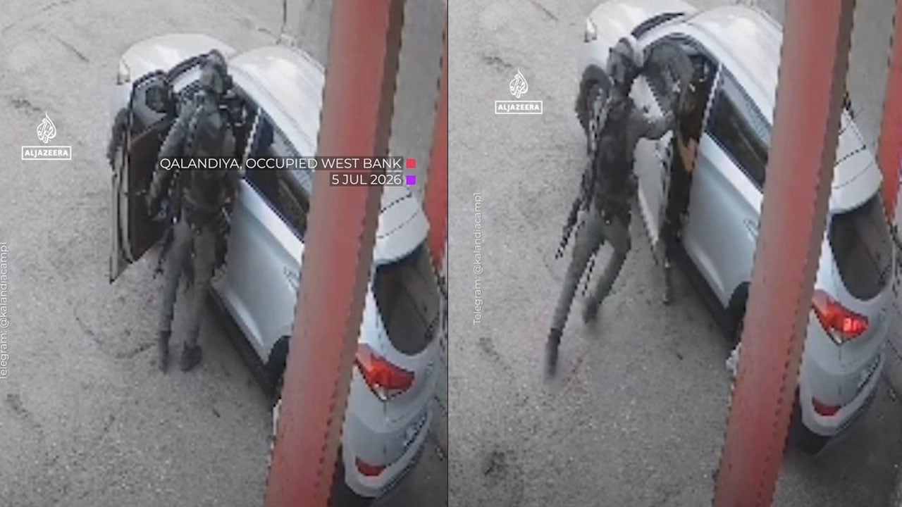 ফিলিস্তিনিদের গাড়িতে গ্রেনেড ছুড়ে দরজা চেপে ধরল ইসরাইলি সেনা