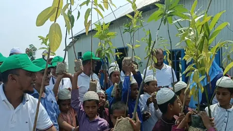 দুর্গম পদ্মার চরে পরিবেশ রক্ষায় ৫০০ তালবীজ রোপণ, চারা বিতরণ
