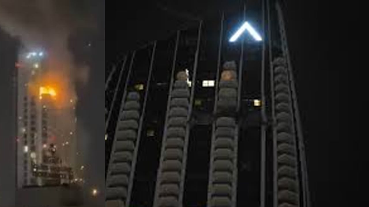 আমিরাতে ড্রোনের আঘাতে ভবনে আগুন