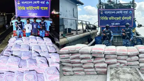 মিয়ানমারে পাচারের সময় পৃথক অভিযানে ১২৬০ বস্তা সিমেন্ট জব্দ