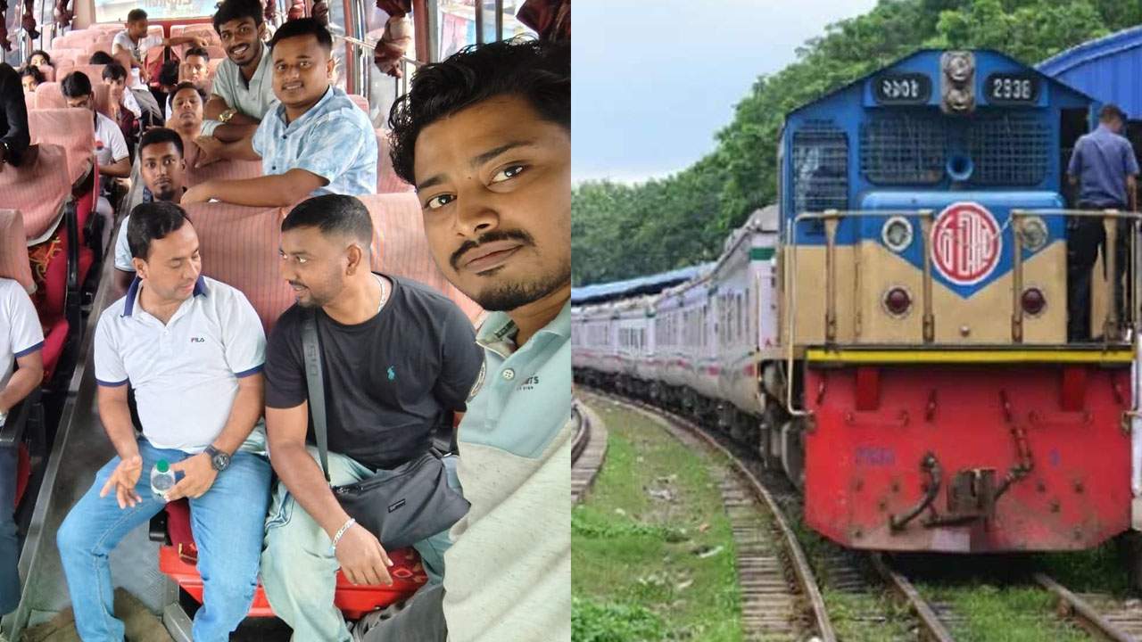 সমাবেশে যোগ দিতে বাস-ট্রেনে আসছেন ছাত্রদলের নেতাকর্মীরা