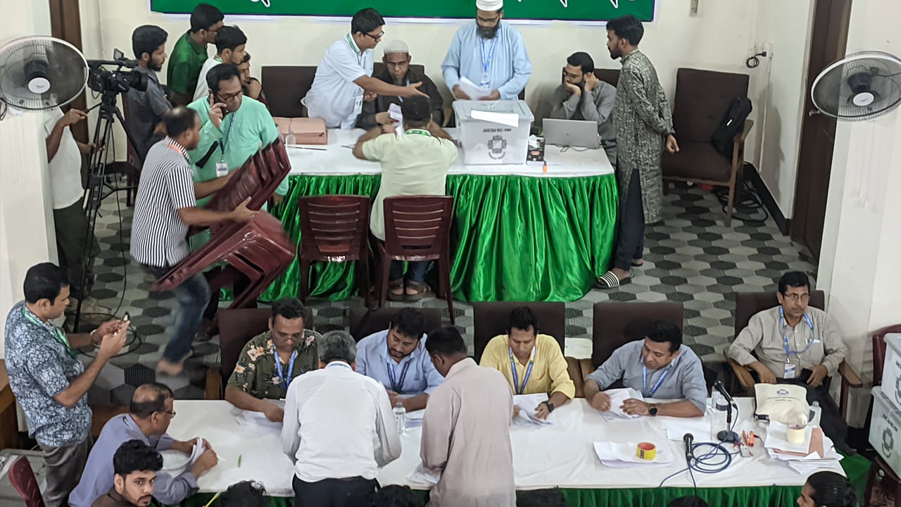 জাকসু নির্বাচনে এখনও চলছে ভোটগণনা