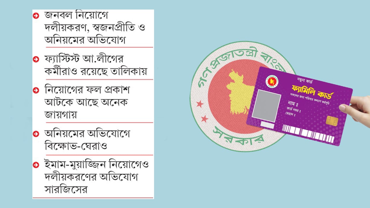 ফ্যামিলি কার্ডের নিয়োগ নিয়ে অসন্তোষ, বিভিন্ন অভিযোগ