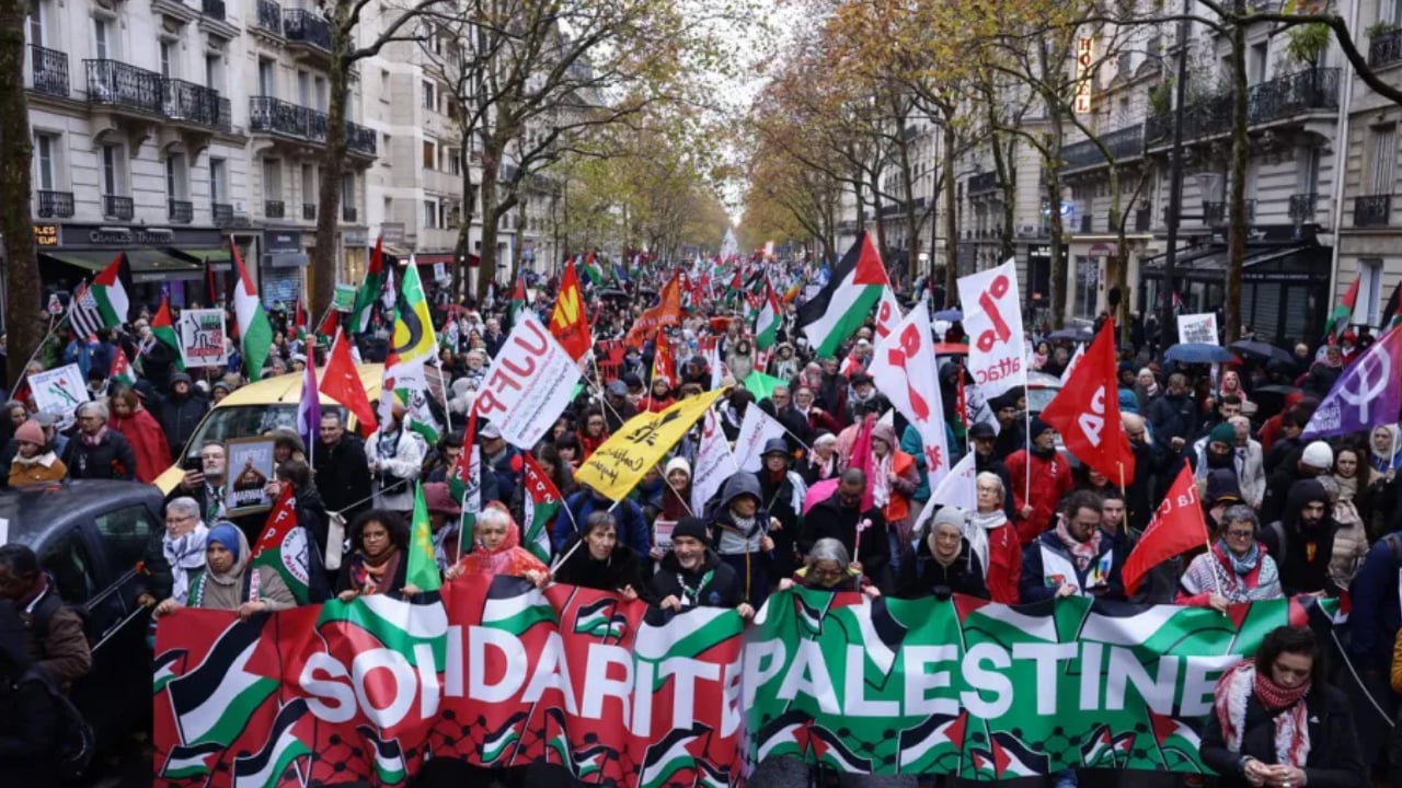 ফিলিস্তিনসহ নির্যাতিত জনগোষ্ঠীর সমর্থনে ফ্রান্সে বিক্ষোভ