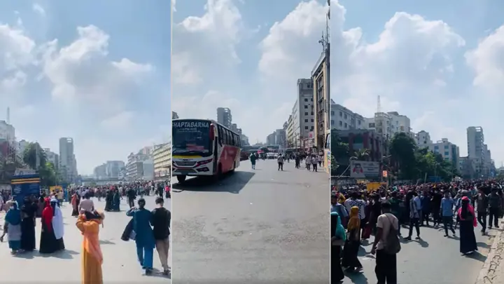 উত্তরায় ফের পোশাক শ্রমিকদের সড়ক অবরোধ, যান চলাচল বন্ধ 