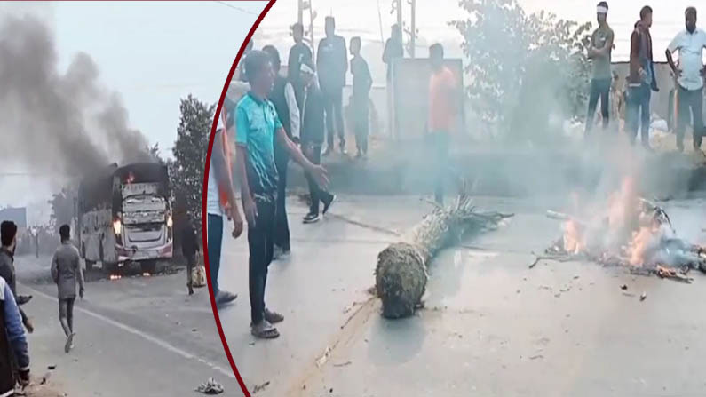 যানবাহন ভাঙচুর ও আগুন বেক্সিমকো শ্রমিকদের