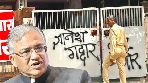 ভারতের প্রধান নির্বাচন কমিশনারের বাড়ির গেটে ‘ভোট চোর’ লিখে দিল কংগ্রেস