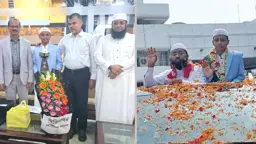বিমানবন্দরে বিশ্বজয়ী হাফেজ ইহতেশামুল হক হিরাকে সংবর্ধনা