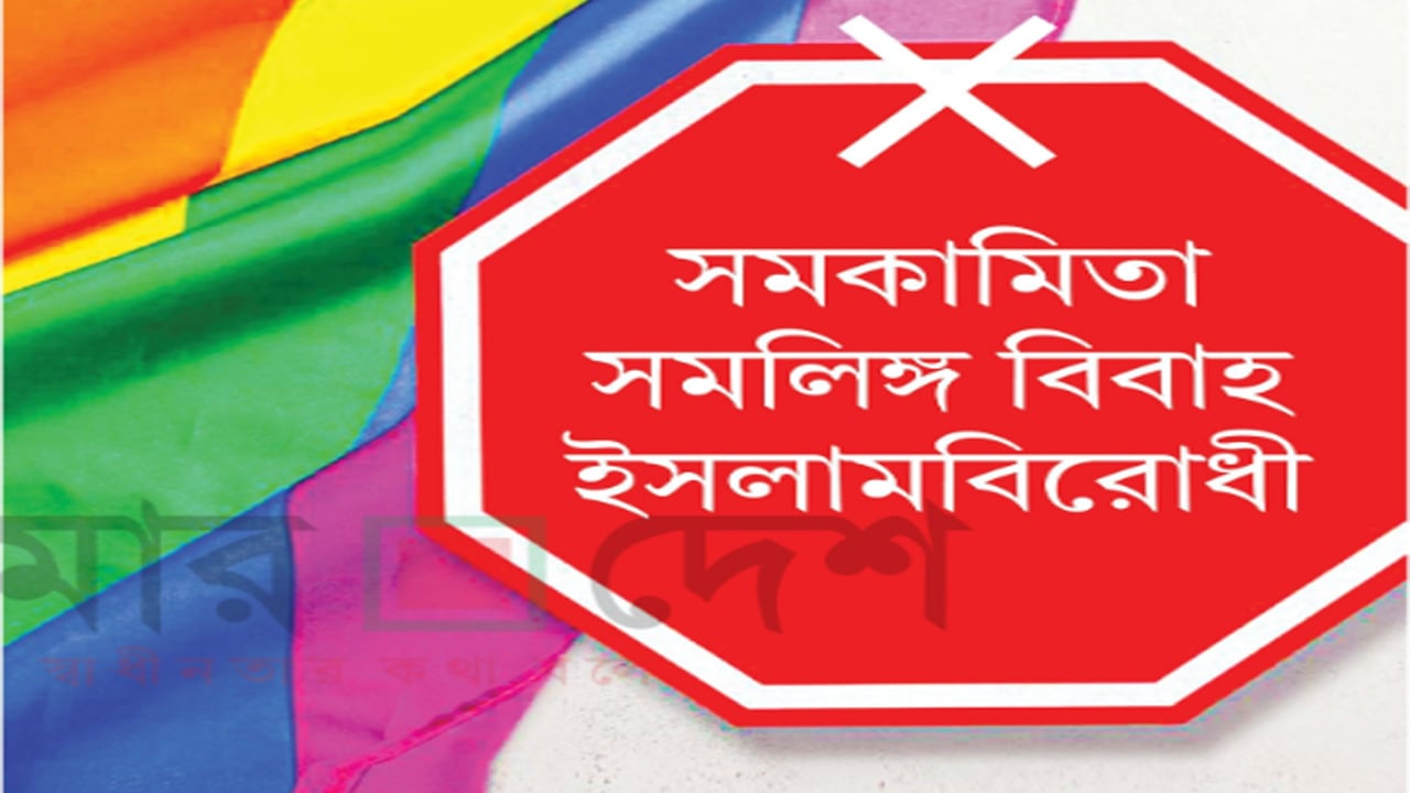 সমকামিতা ও সমলিঙ্গ বিবাহ ইসলামবিরোধী