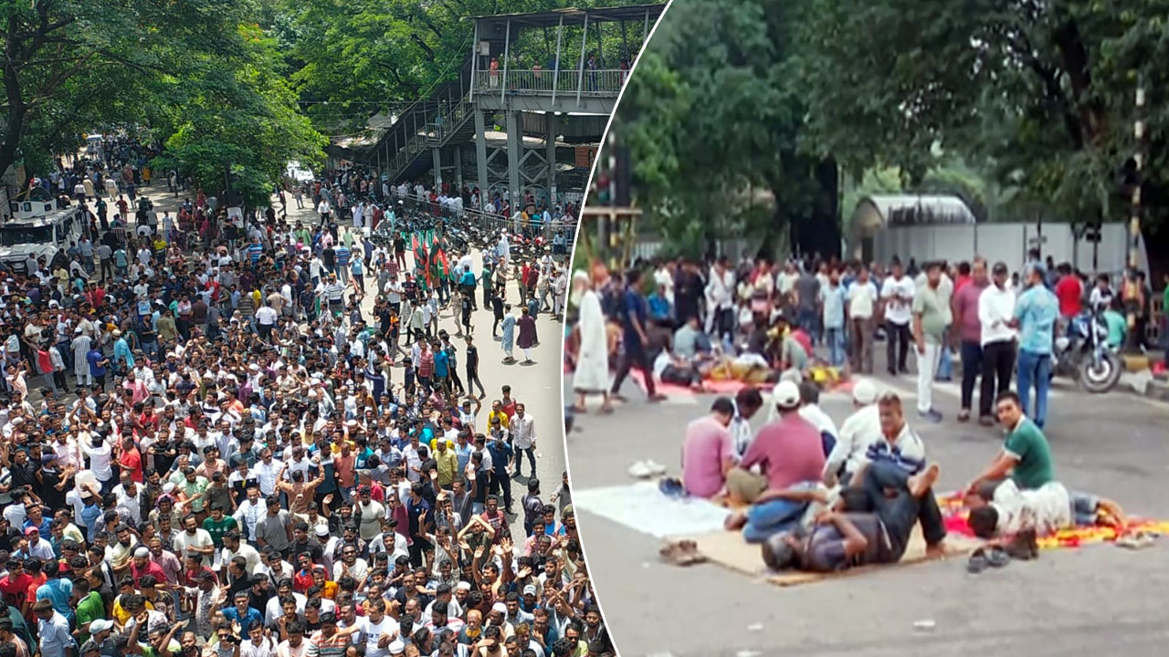 যমুনার সামনে ইশরাক সমর্থকদের অবস্থান কর্মসূচি অব্যাহত