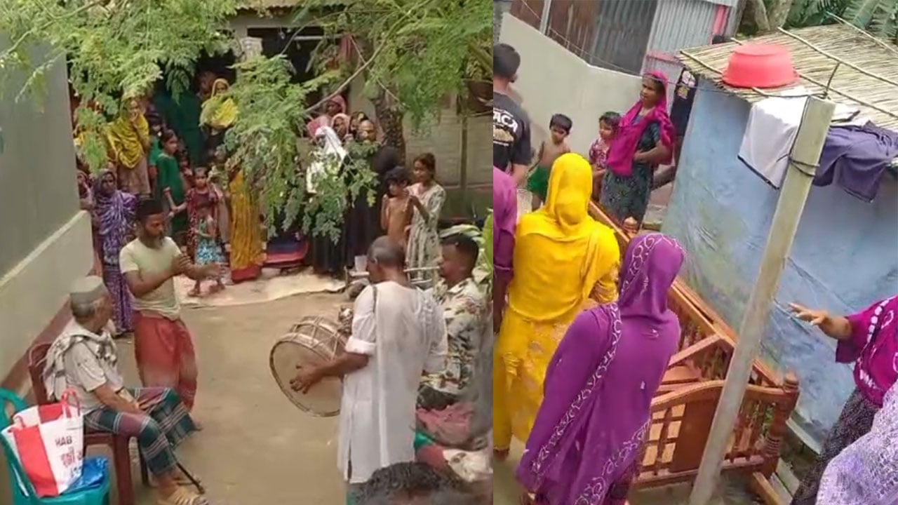 ঢোল-বাঁশির তালে বাবাকে শেষ বিদায়, জানাজায় ক্ষমা চাইলেন ছেলে
