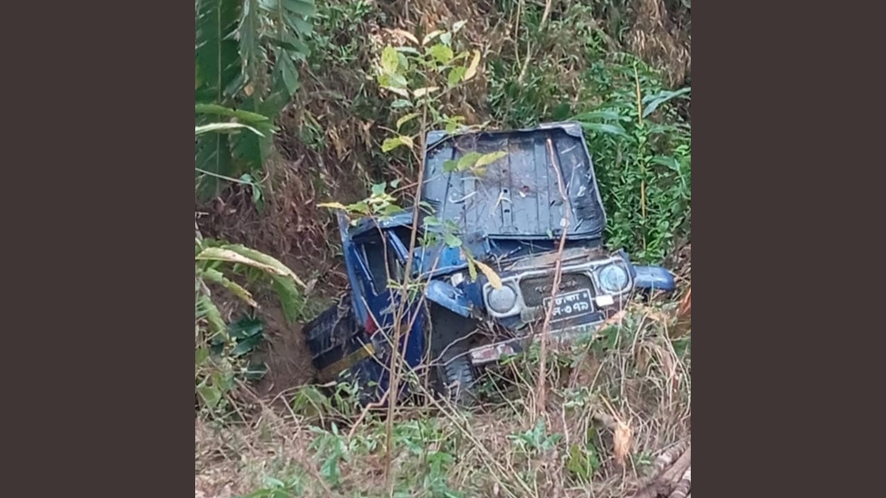 লামায় পিকআপ খাদে পড়ে চালক নিহত