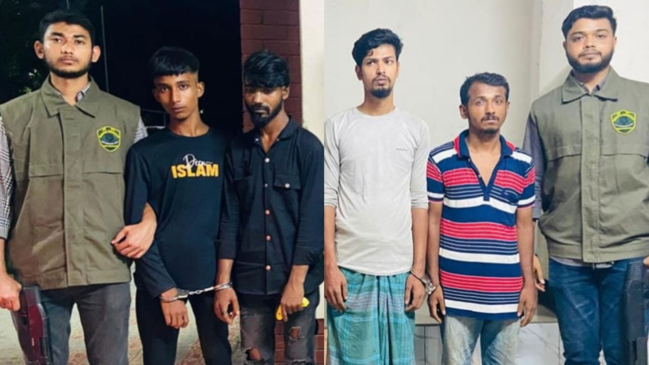 মোহাম্মদপুরে পানি রুবেল গ্যাংয়ের পাঁচ সদস্য গ্রেপ্তার