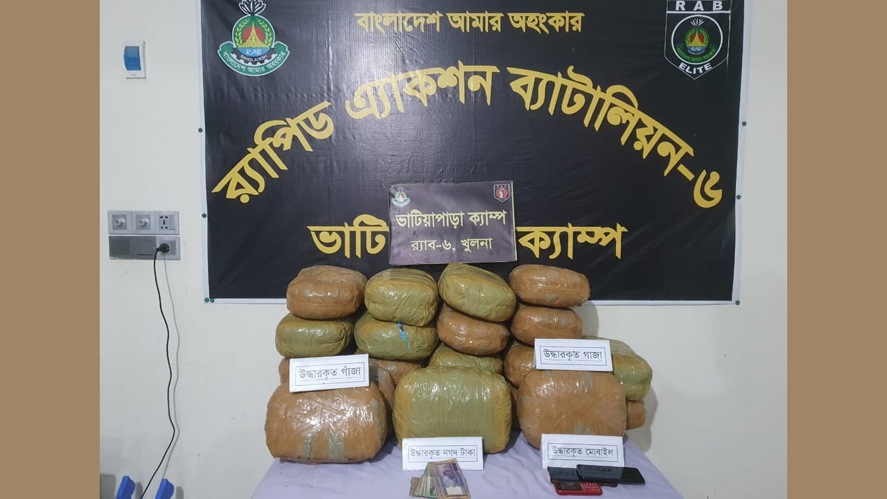 বিপুল পরিমাণ গাঁজাসহ দুই মাদক ব্যবসায়ী আটক