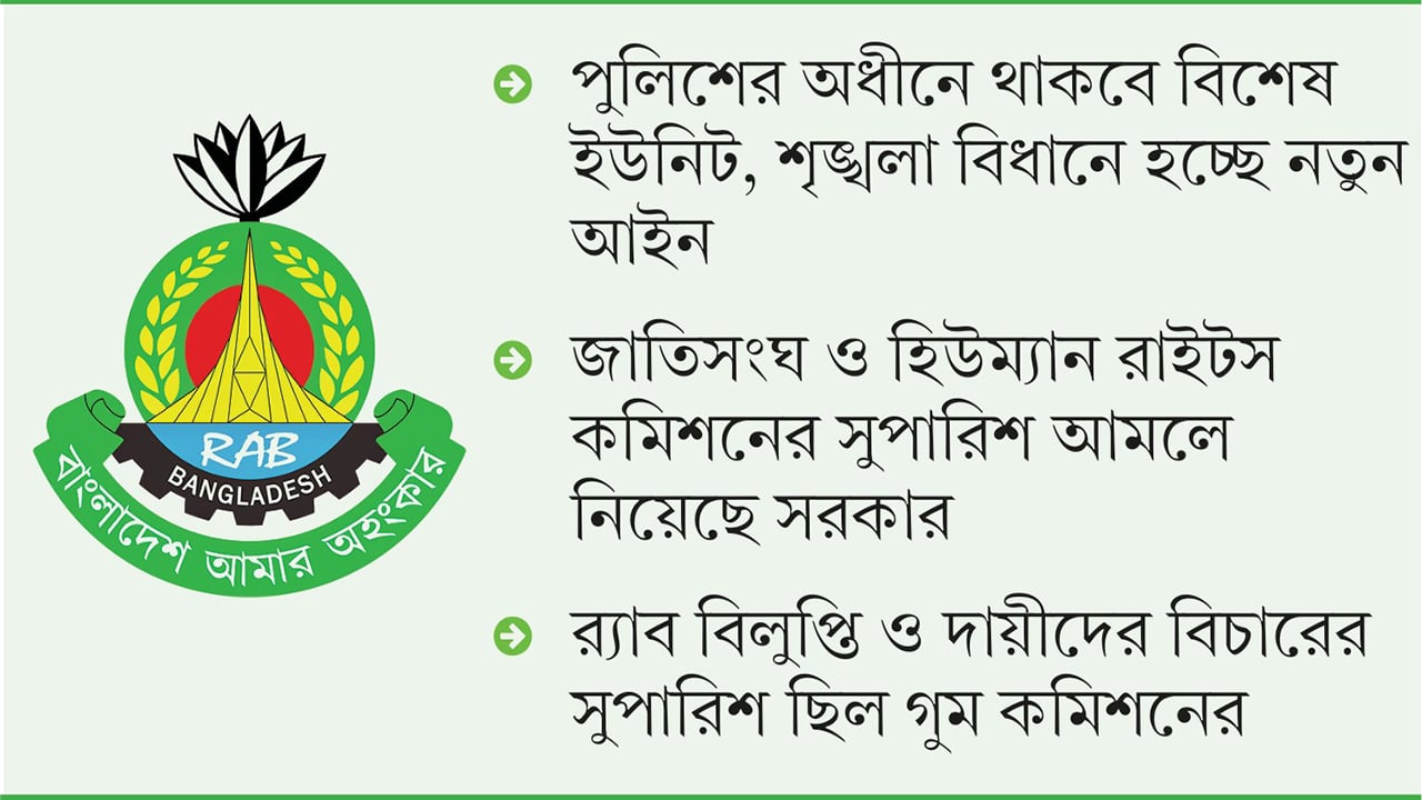 র‌্যাব বিলুপ্তির চিন্তা, বিচার চলবে অপরাধের