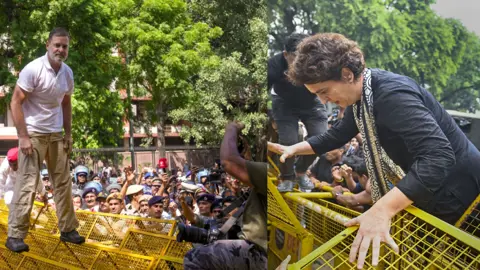 বিক্ষোভে উত্তাল দিল্লি, পুলিশের ব্যারিকেড ভাঙলেন রাহুল ও প্রিয়াঙ্কা