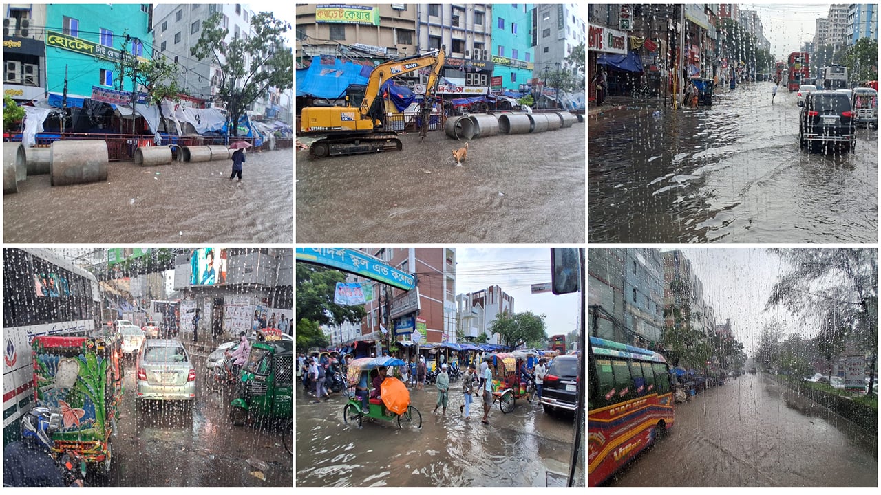 রাজধানীতে ভারী বৃষ্টি, অলিগলিতে জলাবদ্ধতা