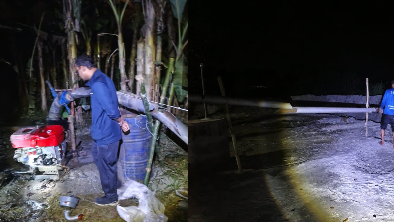 গভীর রাতে অভিযান, অবৈধ বালু উত্তোলনের ড্রেজার-পাইপ ধ্বংস