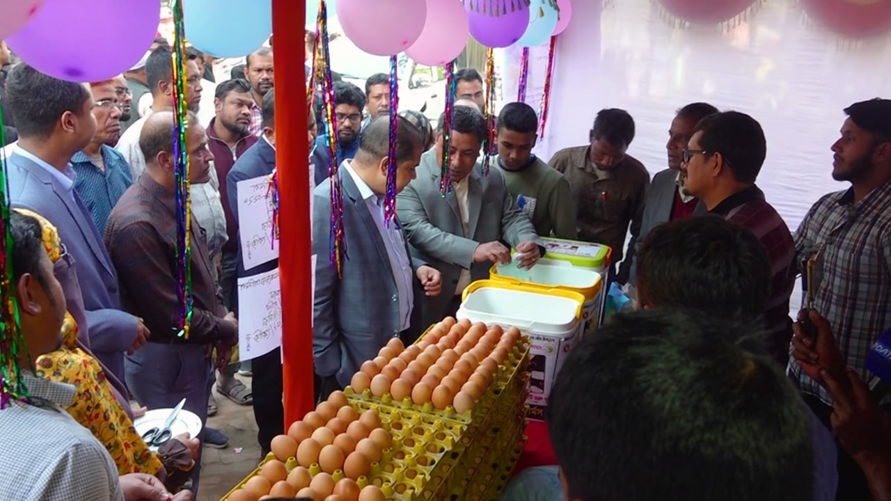 রংপুরে নির্ধারিত মূল্যে ডিম দুধ ও ব্রয়লার বিক্রির কার্যক্রম শুরু