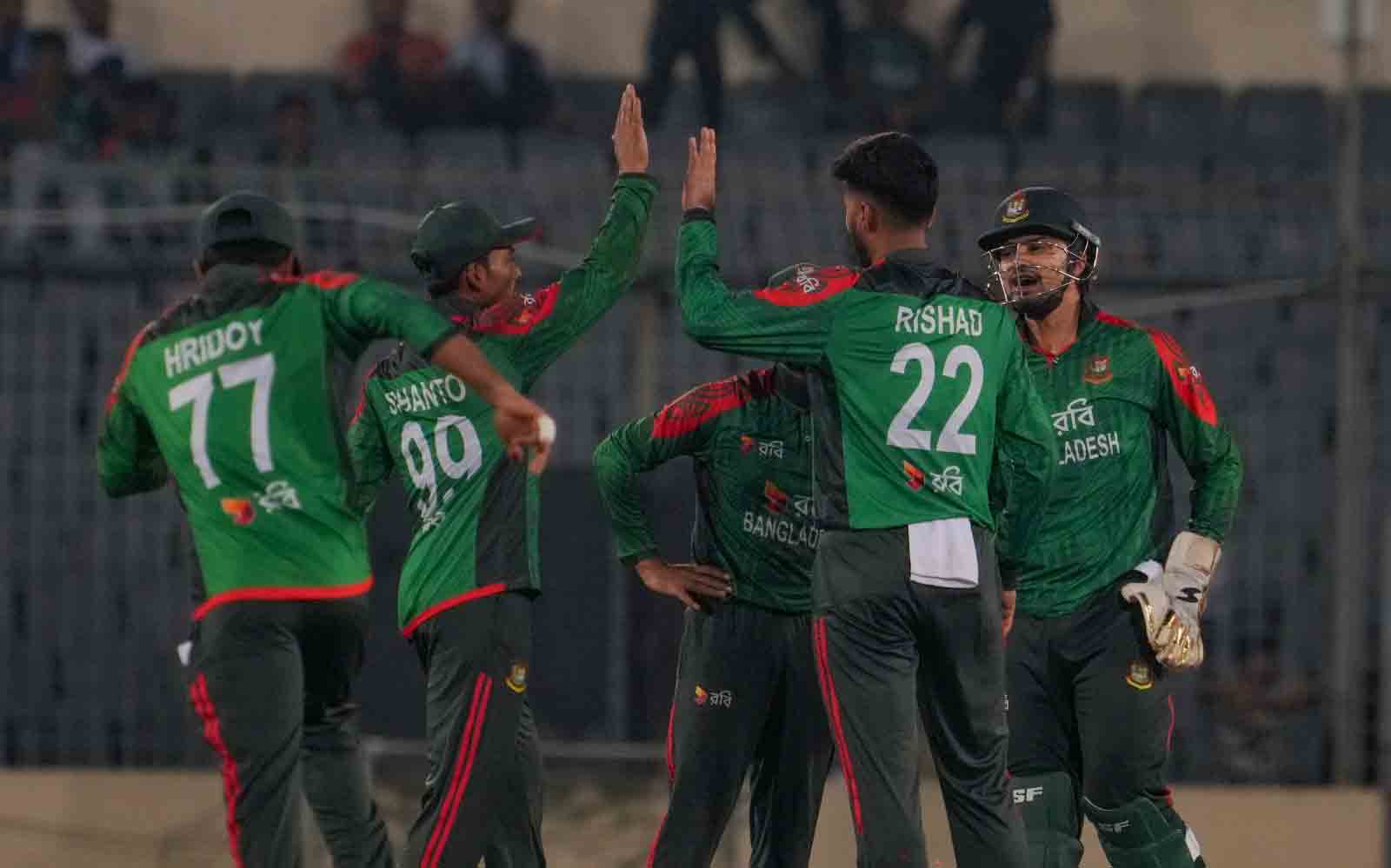 রিশাদের ফাইফার, বাংলাদেশ জিতল ৭৪ রানে