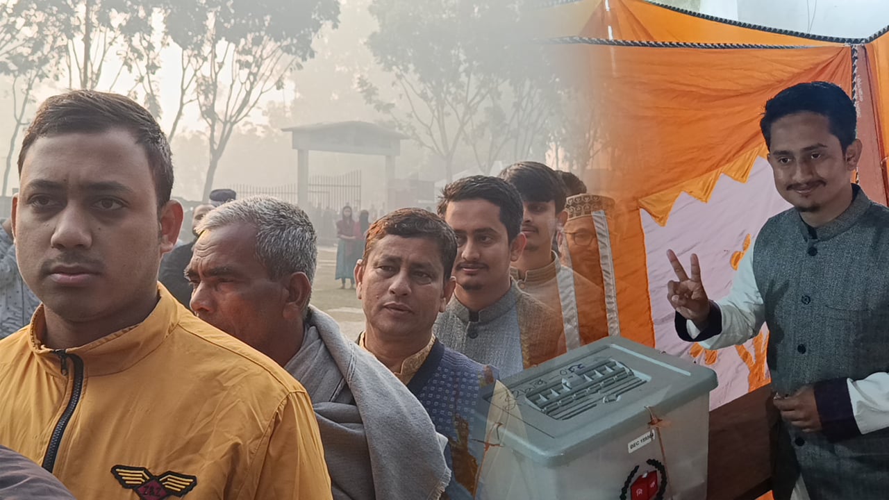 বাবা-ছোট ভাইকে নিয়ে লাইনে দাঁড়িয়ে ভোট দিলেন সারজিস