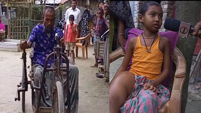 ক্যান্সার আক্রান্ত মেয়েকে বাঁচাতে পঙ্গু বাবার আকুতি