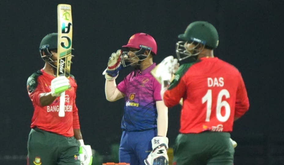 তামিম-হৃদয়ের ব্যাটিং ঝড়ে বাংলাদেশের পাহাড়সম পূঁজি