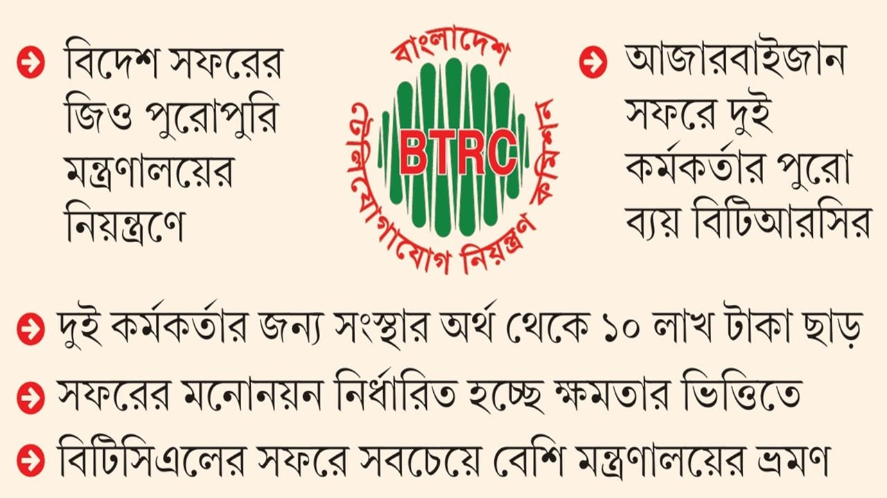 বিটিআরসির টাকায় আমলাদের ভ্রমণবিলাস