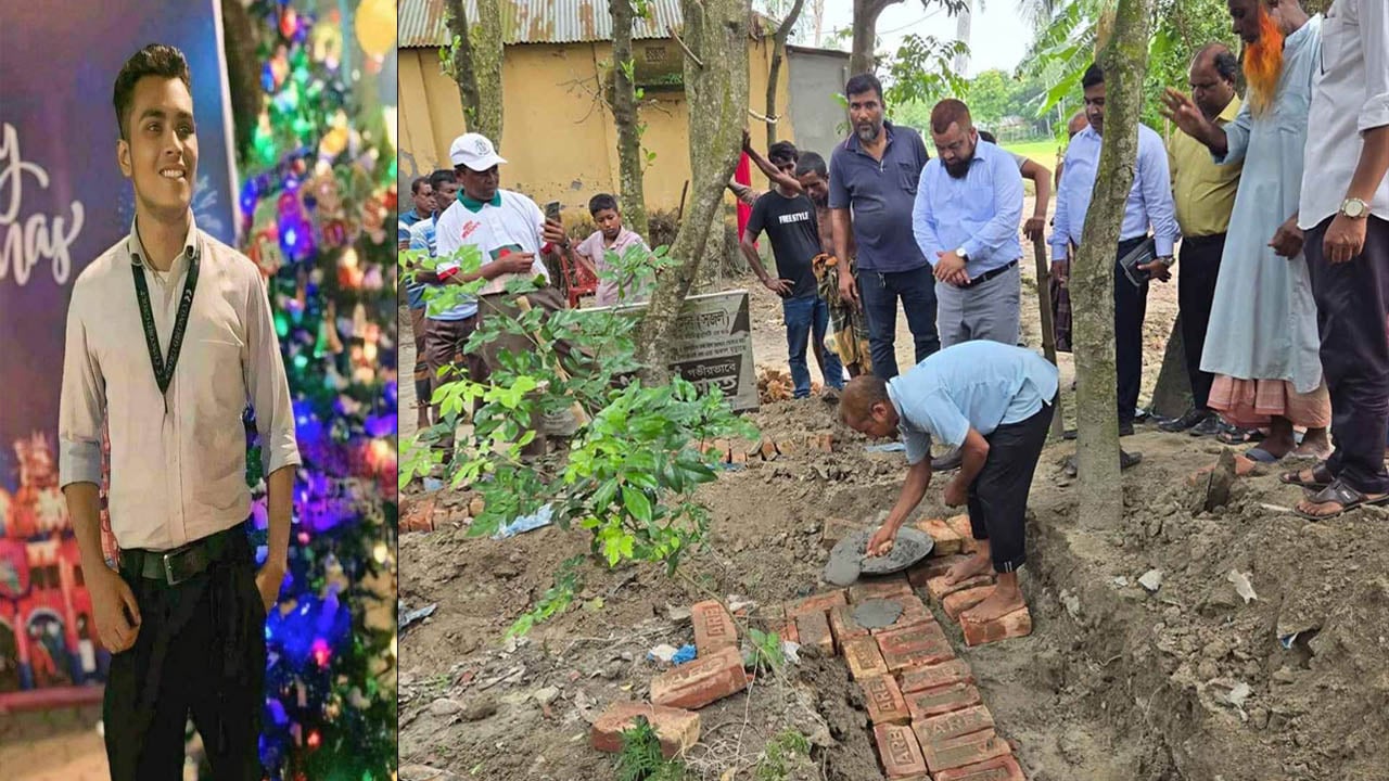 সাঘাটায় জুলাই শহীদ সজলের কবরস্থান সংরক্ষণ কাজের উদ্বোধন